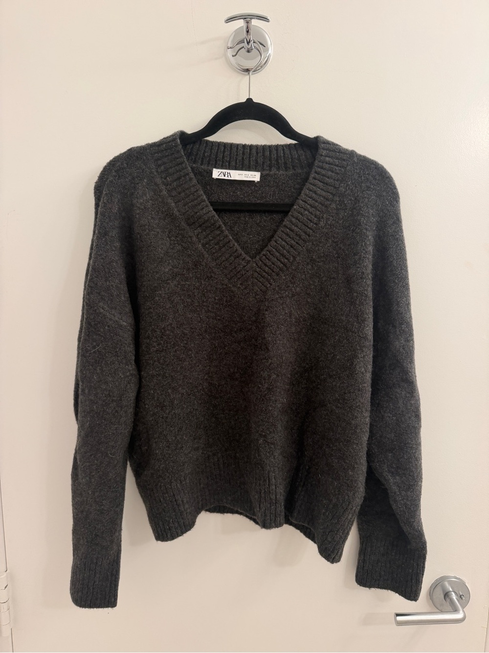 Zara Charcoal V-Neck Sweater